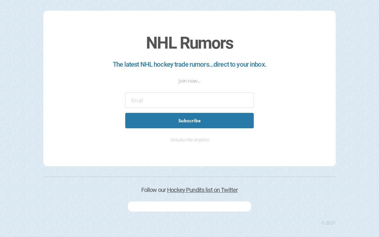 NHL Rumors | Get The Latest NHL Hockey Rumors To Your Email!